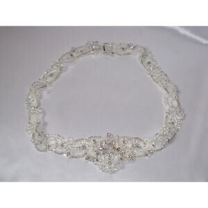 Beaded bridal belt, rhinestone bridal belt sash, dress belt, wedding beaded sash